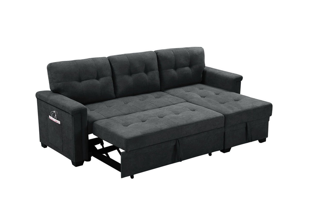Kinsley - Sleeper Sectional Sofa Chaise With USB Charger And Tablet Pocket