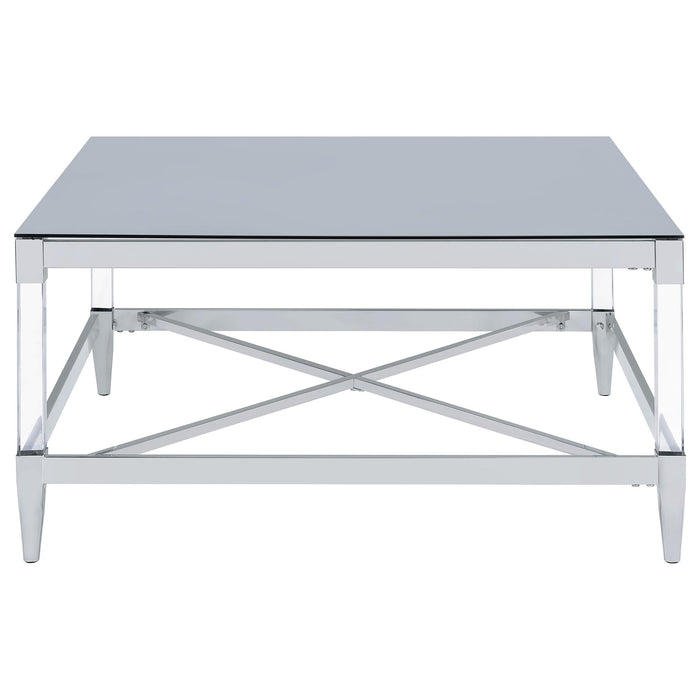Lindley 2-piece Square Coffee and End Table Set Chrome