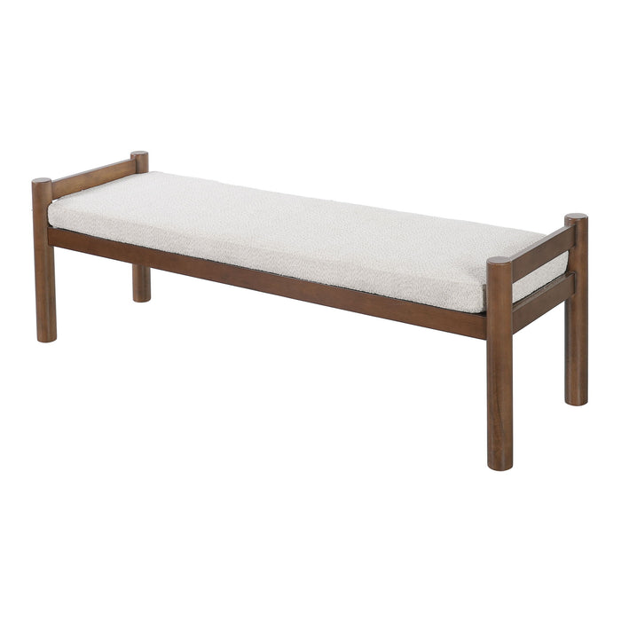 Upholstered Ottoman Bench, Indoor Accent Footrest - Beige