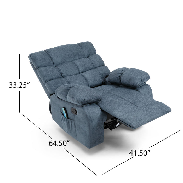 Contemporary Massage Recliner With Pillow Tufted Design - Charcoal
