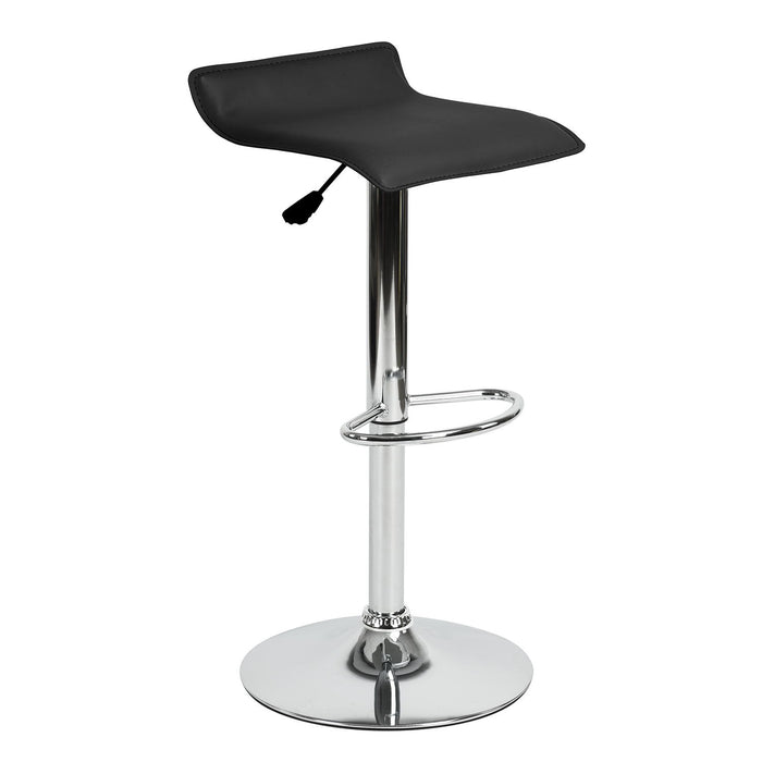 Bar Stools (Set of 2) Counter Bar Stools With Swivel Bar And Adjustable Height, Modern Pvc Barstools Bar Chairs - Black