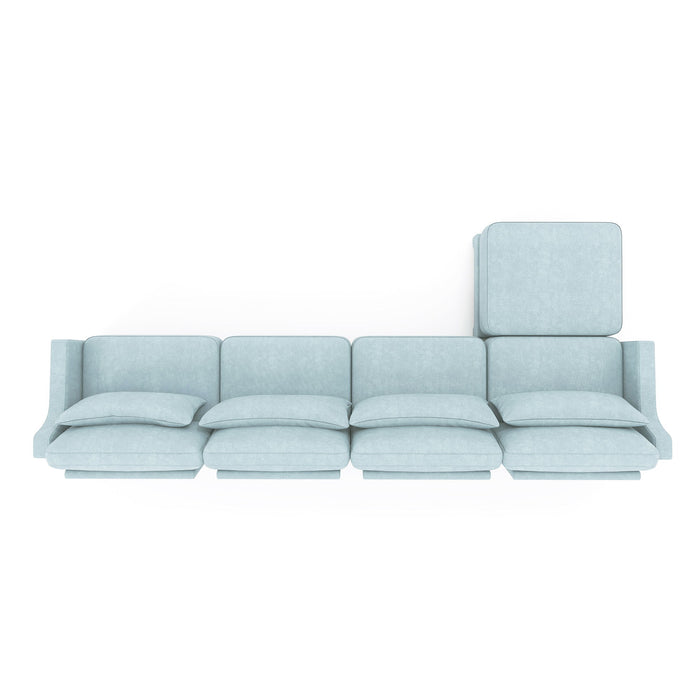 Stylish Sofa With Ottoman And Lumbar Pillows, Ergonomic Design