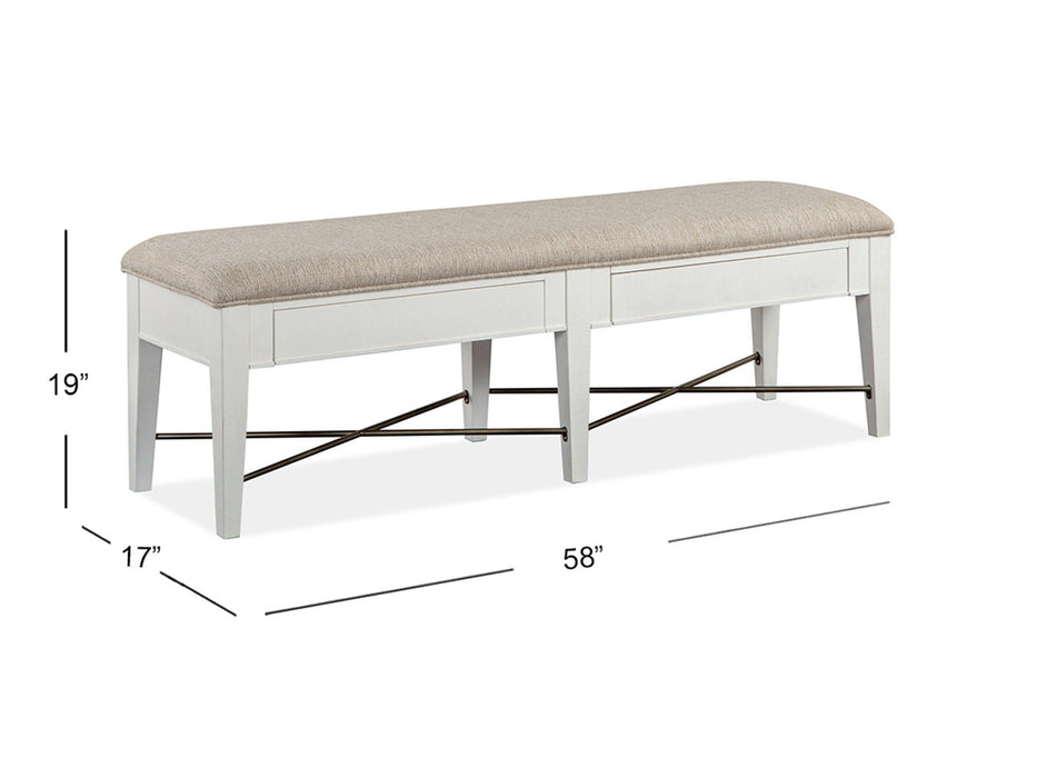 Heron Cove - Bench With Upholstered Seat - Chalk White