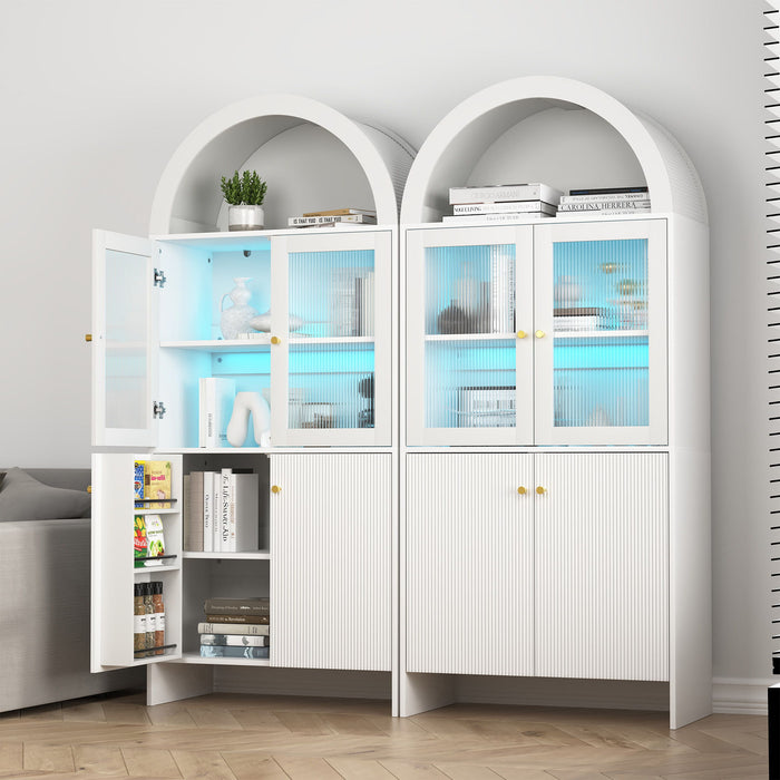 Modern Tech Inspired Dome Cabinet With LED Lighting