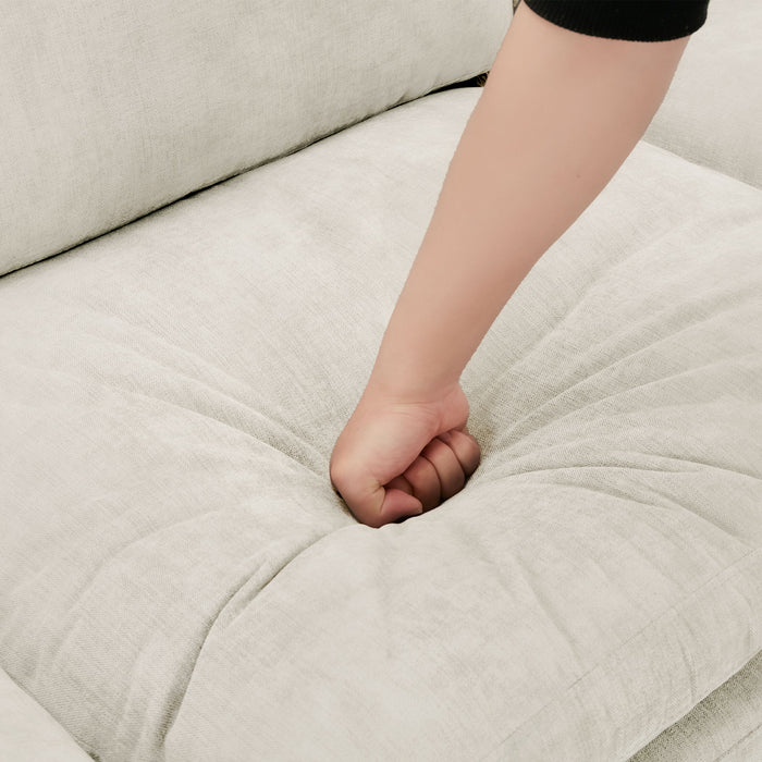 Cozy Upholstered 3 Seater Sofa Plush Cushion For Living Room