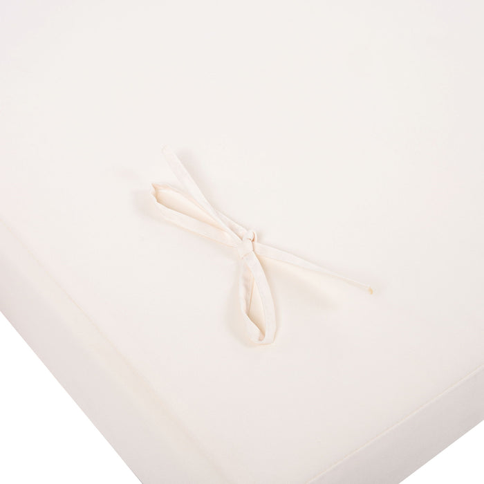 Premium Acacia Wood Lounge Chaise Set With Water Resistant Cushions, Adjustable Recline - Cream / Teak