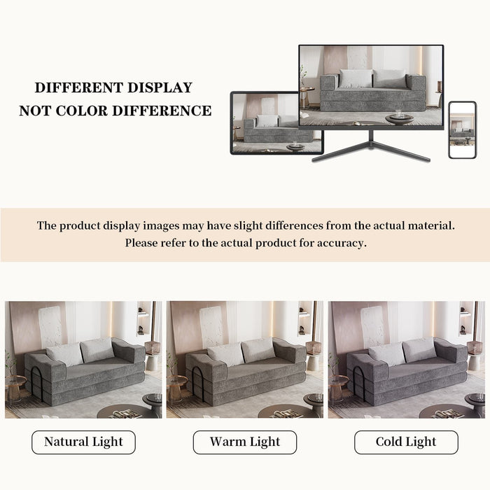 3 Seat Folding Floor Couch & King Size Bed Mattress