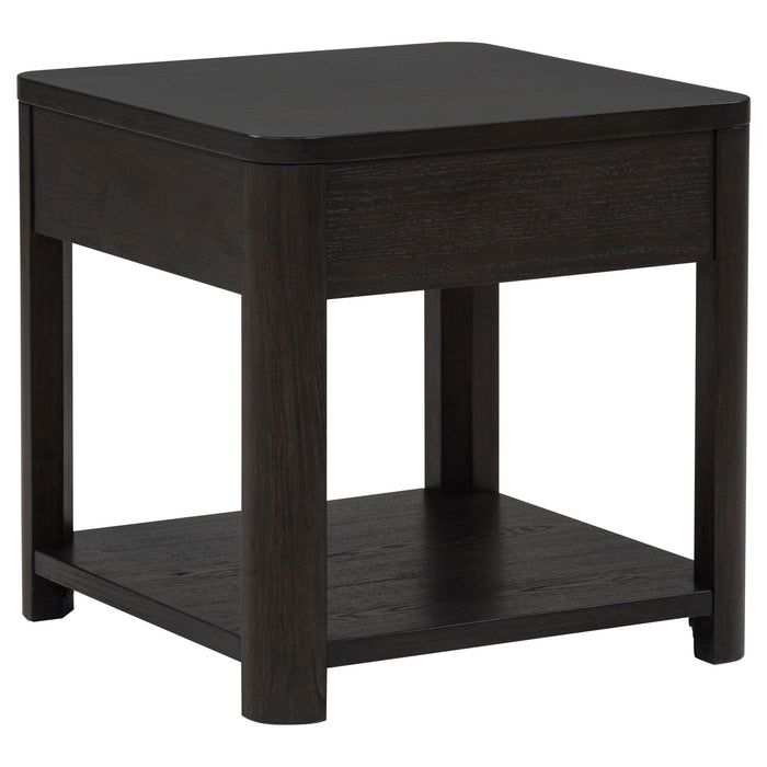 Marcelo Wood End Table with Drawer and Shelf Coffee
