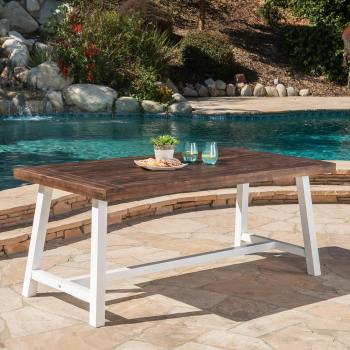 Outdoor Sandblast Finish Acacia Wood Dining Table