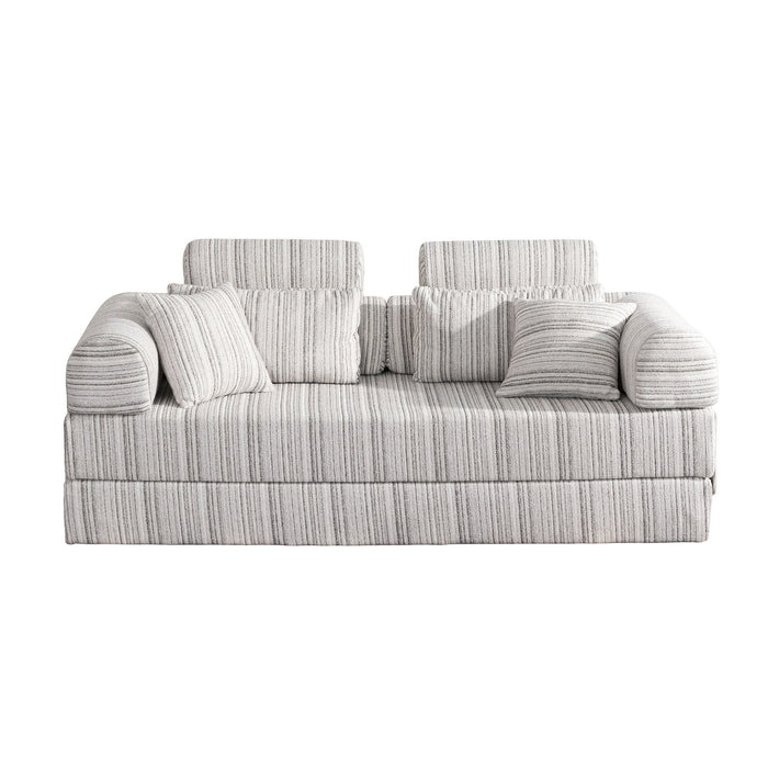 Convertible Sleeper Sofa Bed With High Density Compressed Sponge, Upholstered Couch For Living Room