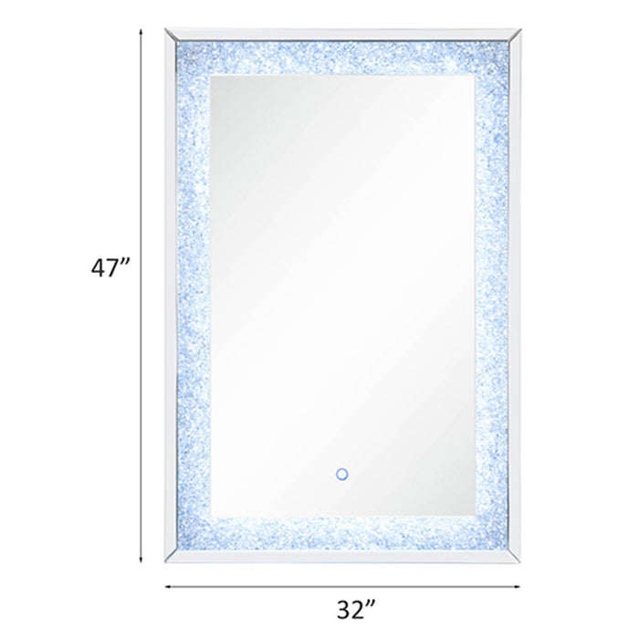 Noralie - 47" Accent Mirror With LED - Mirrored & Faux Diamonds