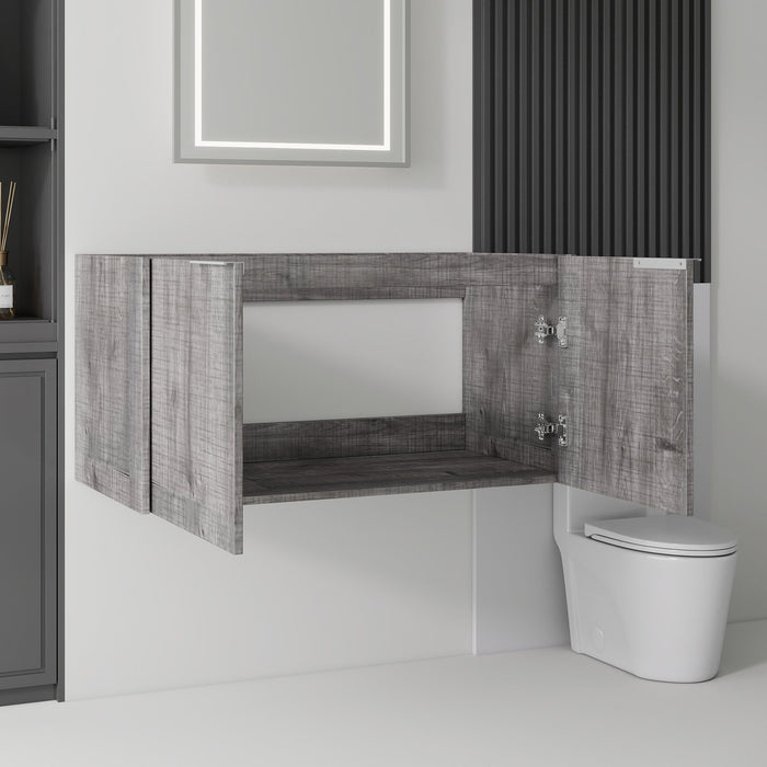 Floating Bathroom Vanity Cabinet With Soft Close Double Doors, Spacious Interior Storage, Wall Mounted, Cabinet Only