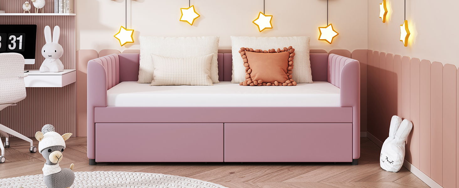 Upholstered Daybed With Ergonomic Design Backrest