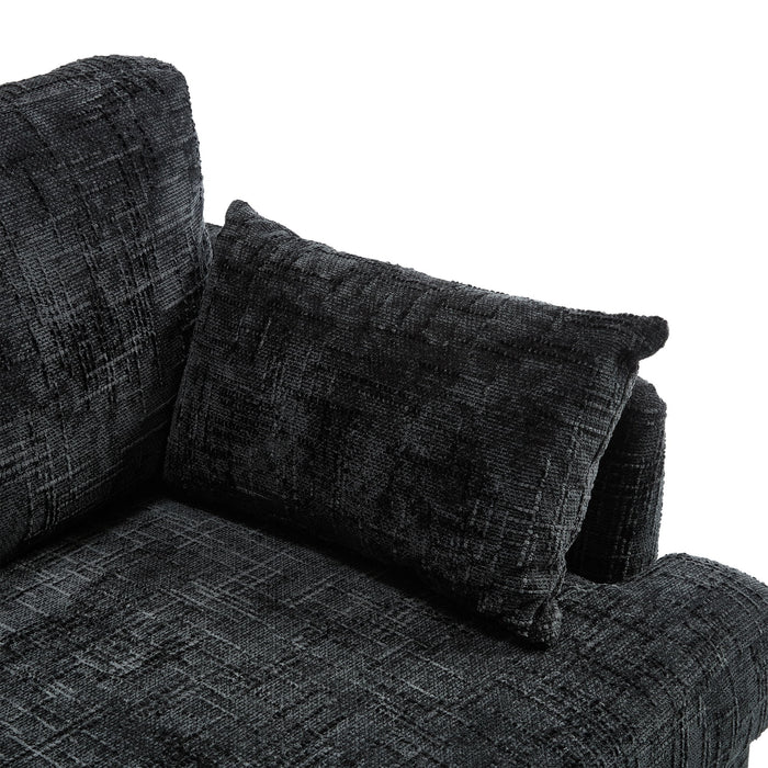 Chenille 2 Seater Sofa With LED Light, USB Charging Port, And Storage Bag