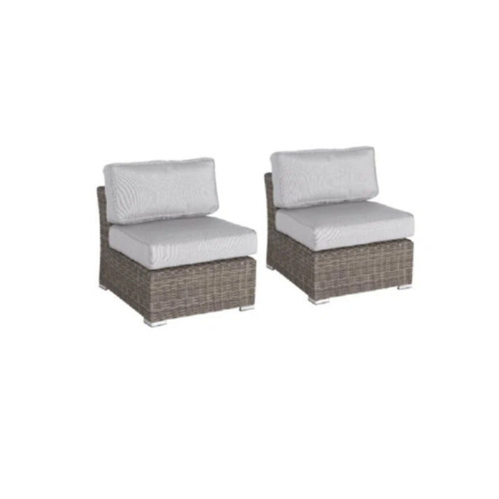 Contemporary Outdoor Rattan Wicker Sectional Seating Group With Cushions
