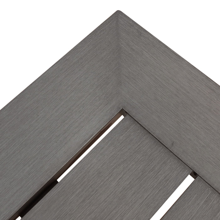 Modern Aluminum Outdoor Dining Bench With X Base - Dark Gray