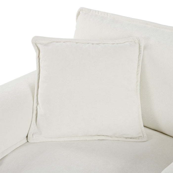 Modern Upholstered Chenille Loveseat And Armchair Set With Pillows