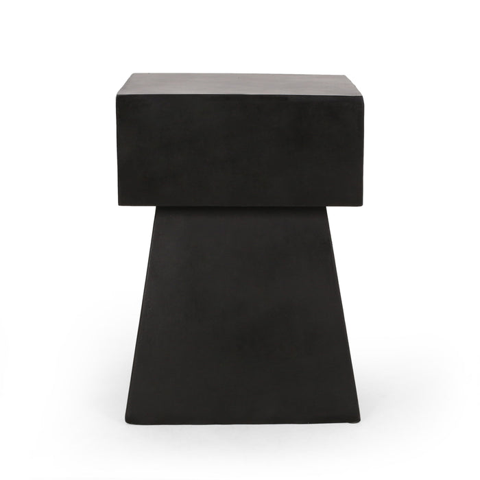 Outdoor Side Table, Patio End Table - Black