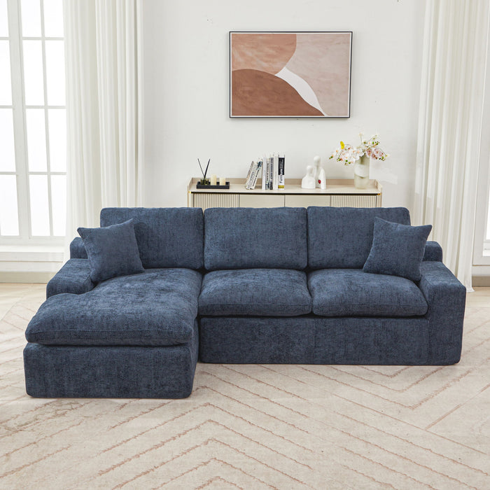 Cloud Sectional Sofa With Double Layer Cushion And Side Pockets, Free-Combined