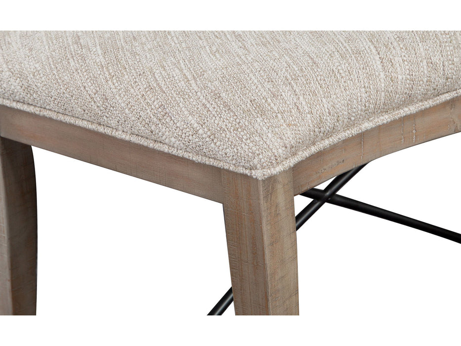 Paxton Place - Curved Bench With Upholstered Seat - Dovetail Gray
