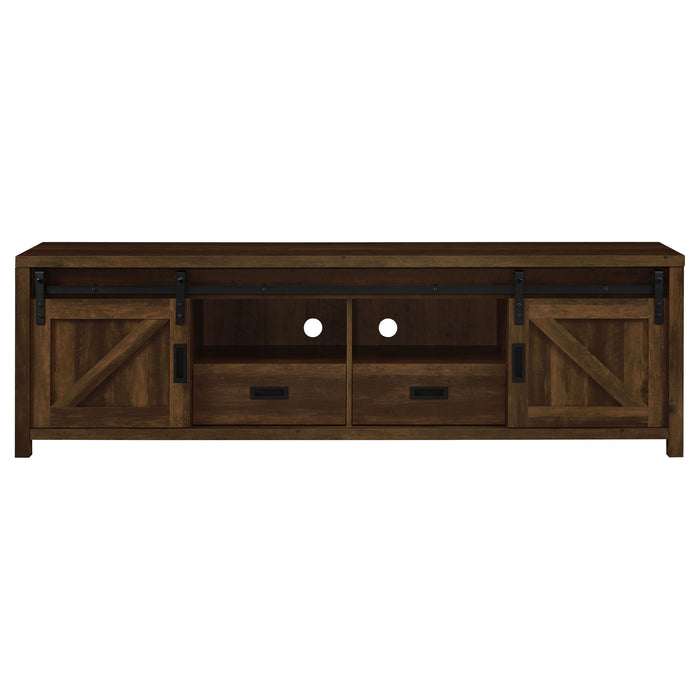 Madra 2-door Engineered Wood 79-inch TV Stand Dark Pine
