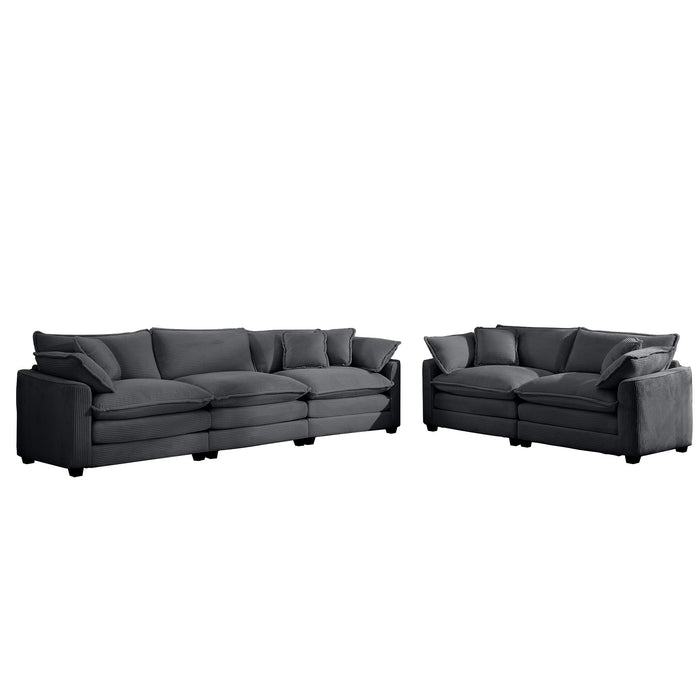 Elegant Corduroy Oversized Sectional Sofa Set With Deep Seats And Flexible Layout