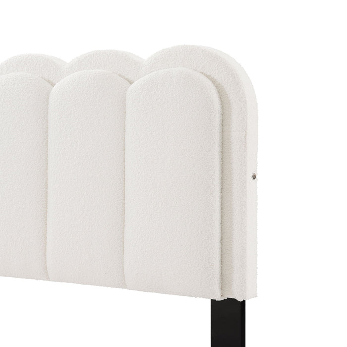 Lambswool Petal Headboard Bed Frame