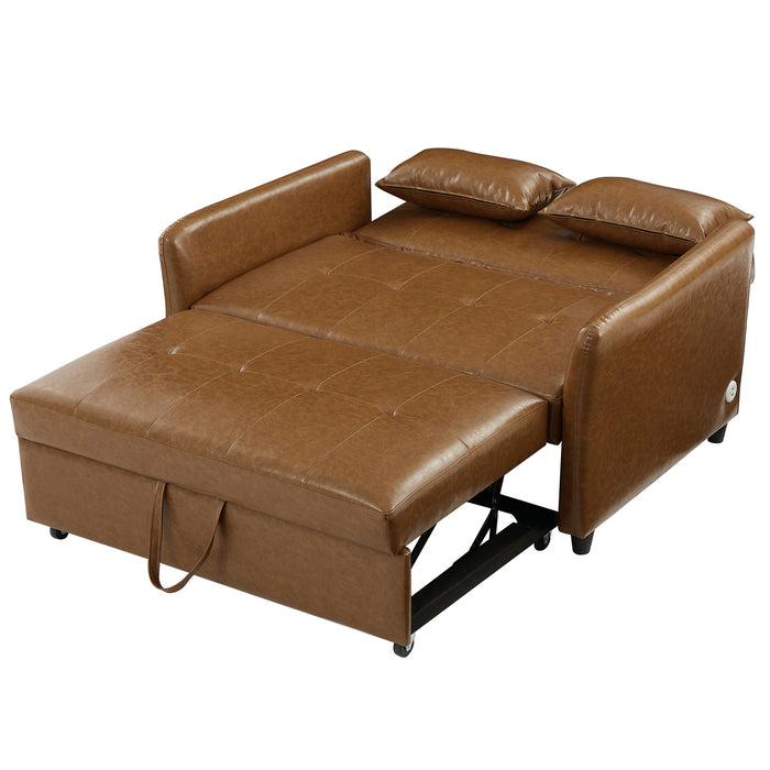 Convertible Sleeper Bed, Adjustable Oversized Armchair With 3 USB Ports