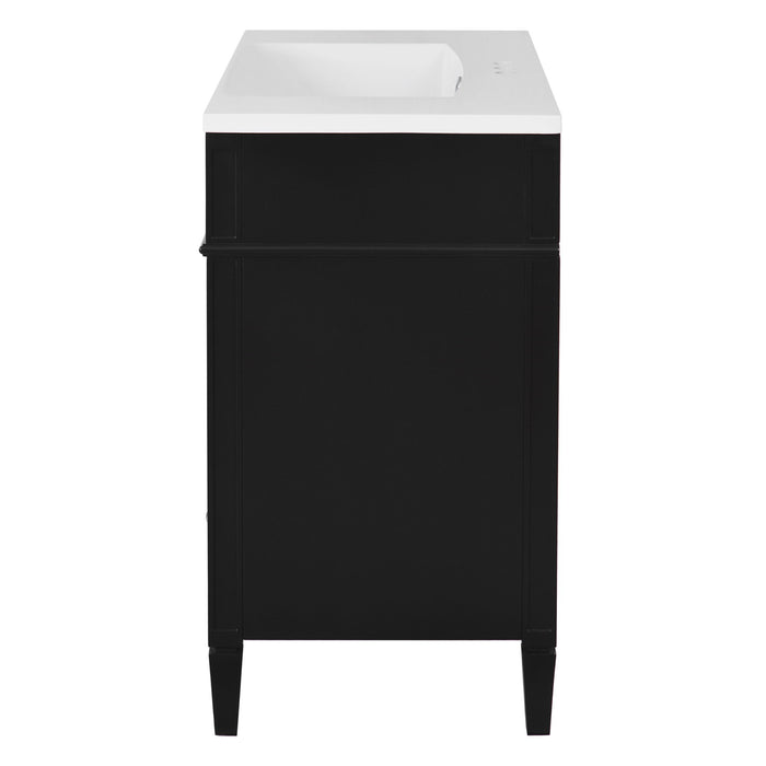 Bathroom Vanity & Top Sink, Modern Bathroom Storage Cabinet With 2 Drawers And A Tip-Out Drawer
