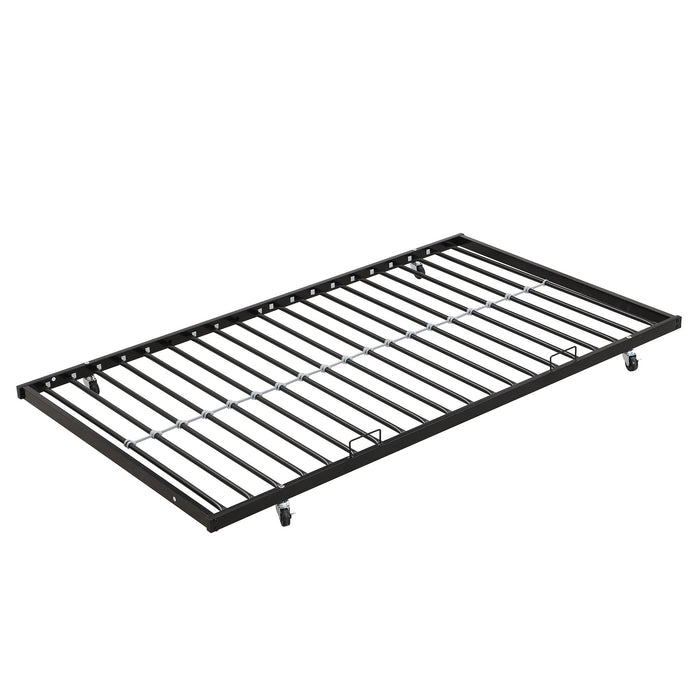 Modern Metal Bunk Bed With Dual Side Ladder And Metal Desig