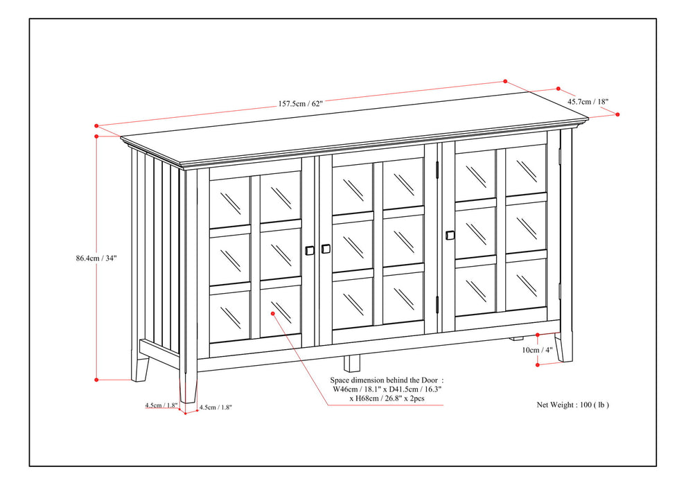 Acadian - Wide Storage Cabinet - Distressed Gray
