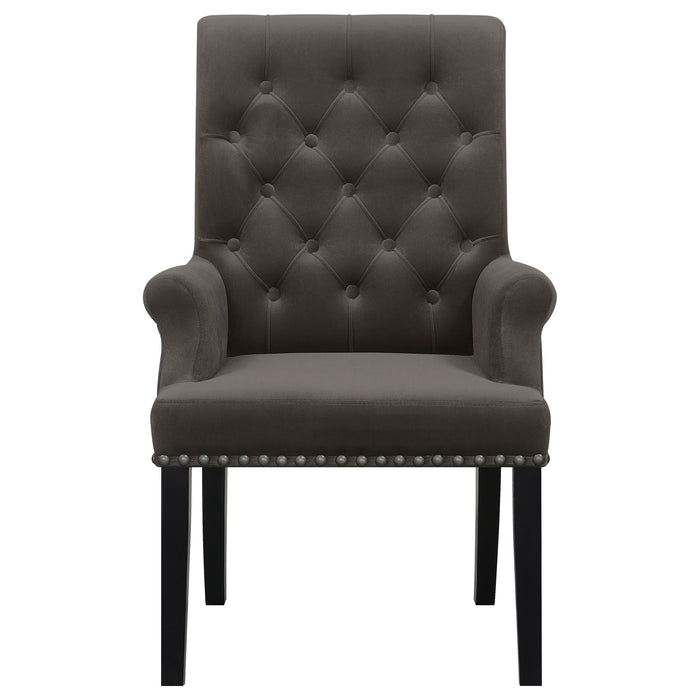 Norwich - Dining Arm Chair With Button Tufting And Rolled Top