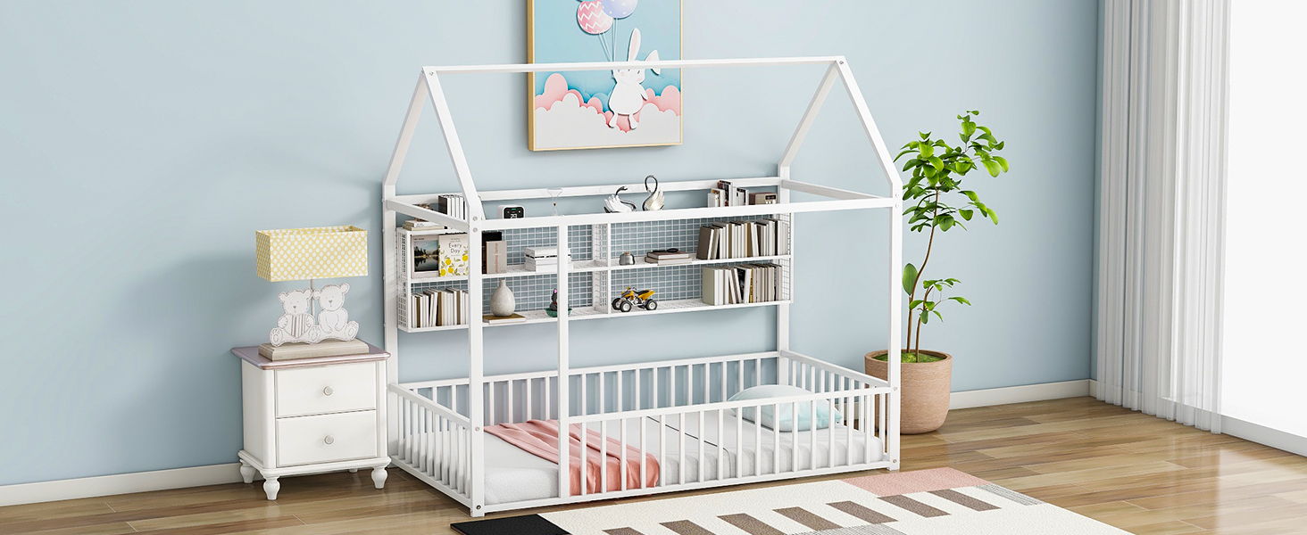 House Frame With Fence And Shelves