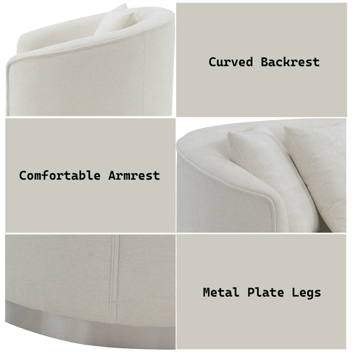 Odette - Sofa With 4 Pillows - Beige Chenille