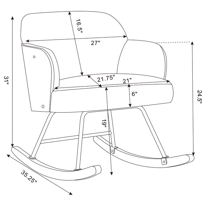 Valera - Upholstered Mid Back Rocking Chair