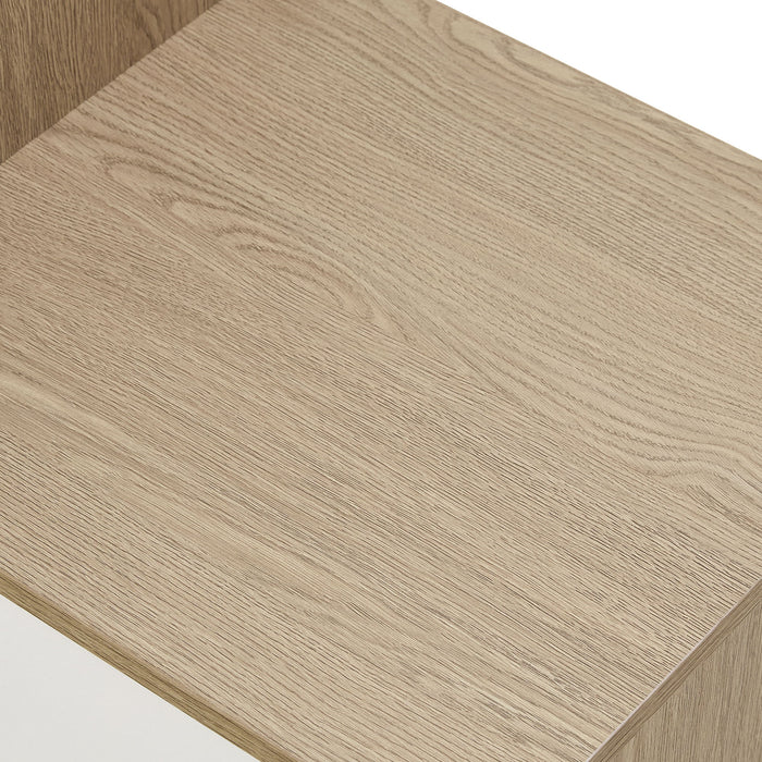 Modern Multi Functional Shoe Storage Bench & Cabinets With Adjustable Shelves - Gray / Natural Wood / White