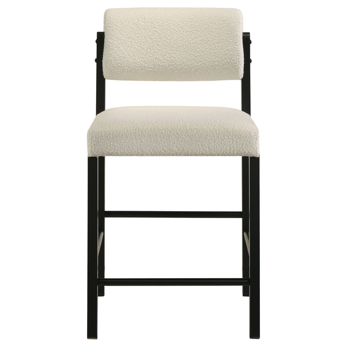 Kehoe Upholstered Counter Height Chair Cream and Black (Set of 2)