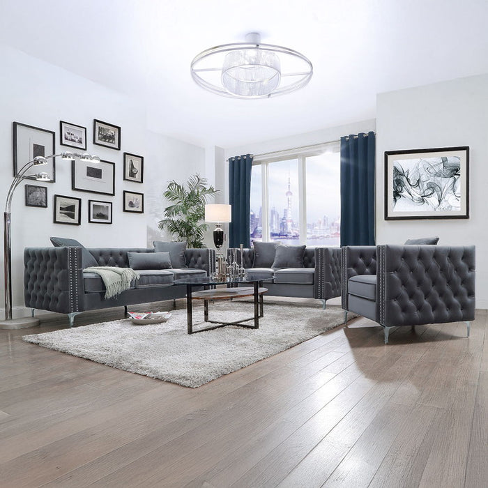 Gillian II - Chair - Light Gray Velvet