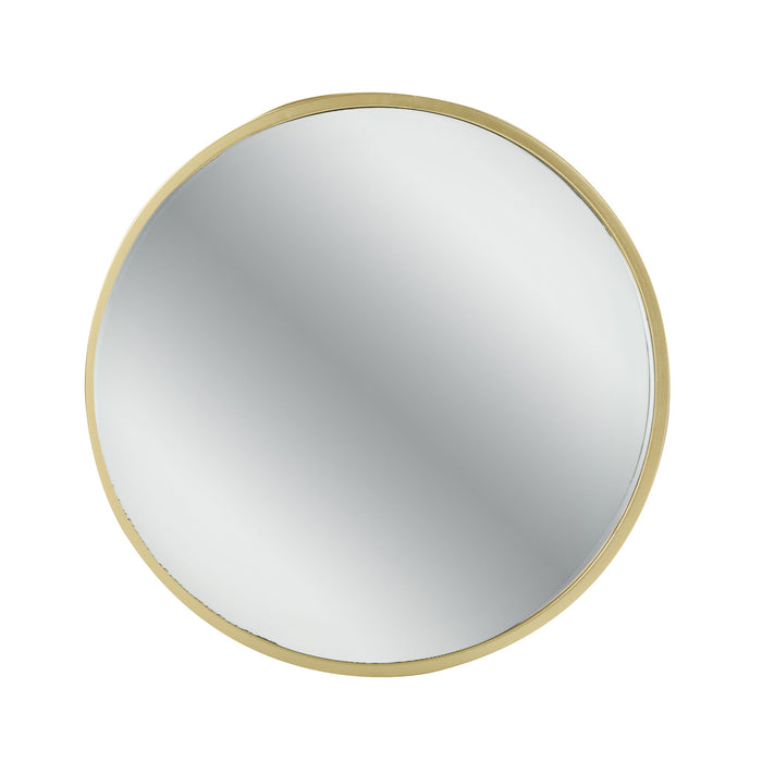 Modern Side Table With Mirror Top And Metal Frame - Gold / Clear