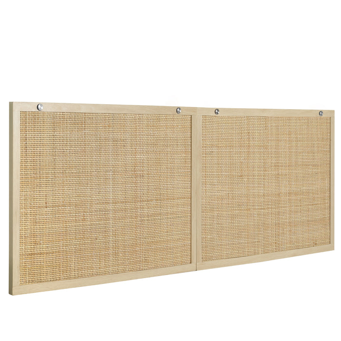 Short Double Decorative Panel, Head Board - Natural
