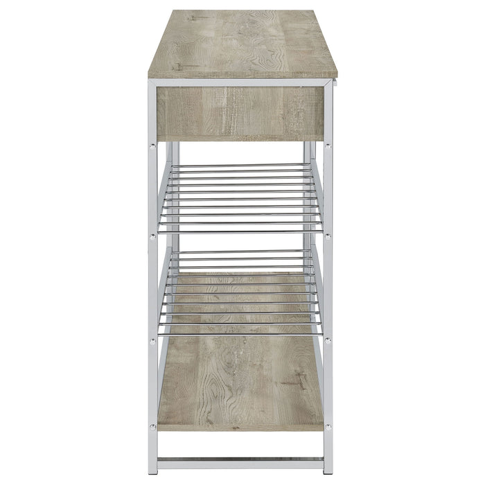 Ethel - 2 Drawer Home Bar Storage With Wine Rack - Oak