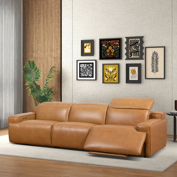 Urbana - Triple Power Recliner Sofa - Tan