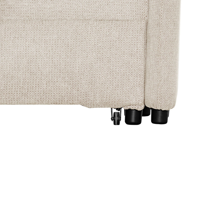 Convertible Single Chair Bed With Computer Board And USB Ports, 3 In 1 Sofa Bed - Beige