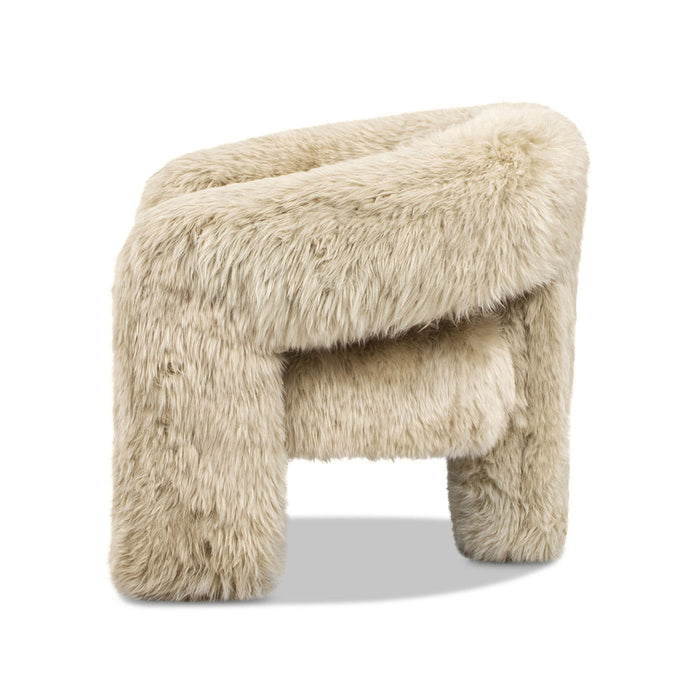 Avalon - Genuine Sheepskin Fur Split Barrel Back Accent Chair - Natural Blonde