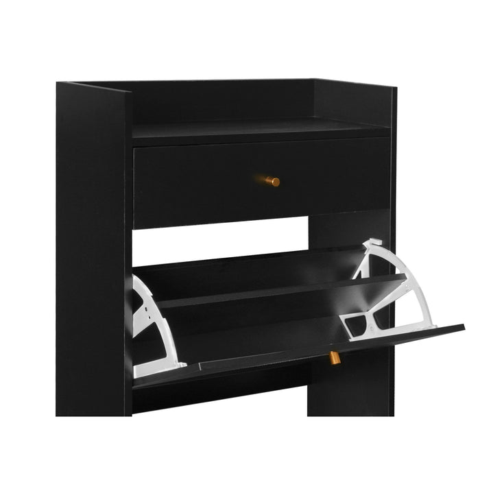 Allen - Rattan 2 Door 1 Drawer Cabinet Shoe Rack For Entrance