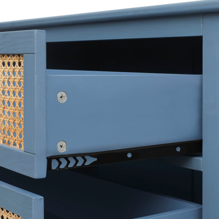 3 Drawer Cabinet, Natural Rattan, American Furniture