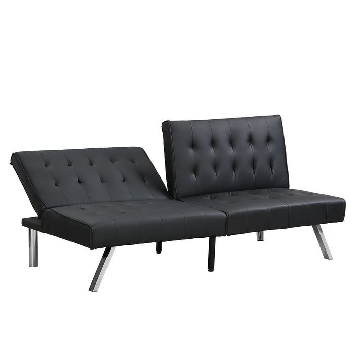 Contemporary Wood Frame Sofa Bed With Stainless Legs - Black