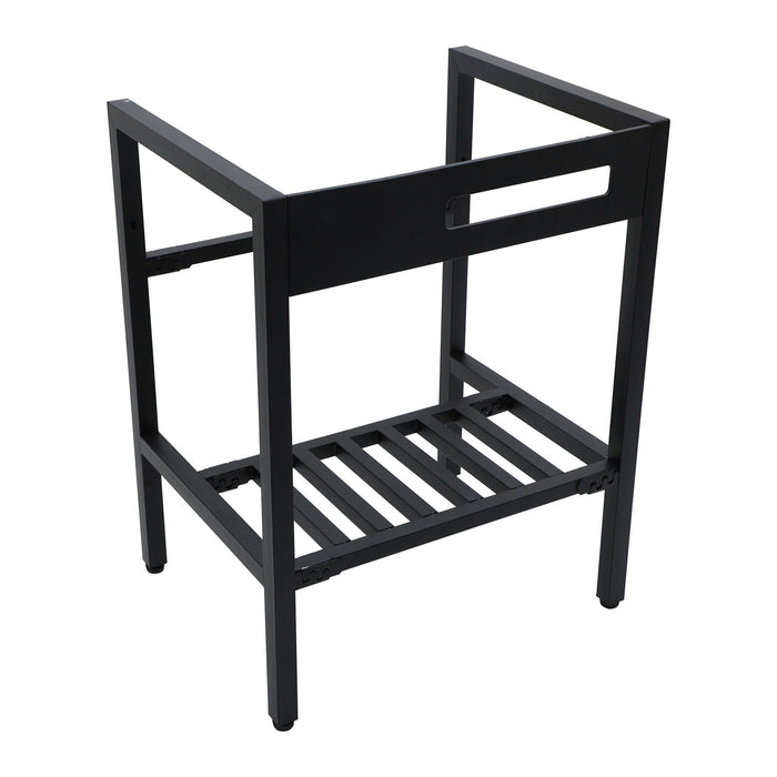 Console Sink With Legs, 24" X 18", Durable Porcela With Frame - White / Black