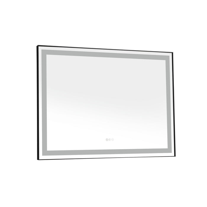48*36 Led Lighted Bathroom Wall Mounted Mirror With High Lumen + Anti-Fog Separately Control - Gold