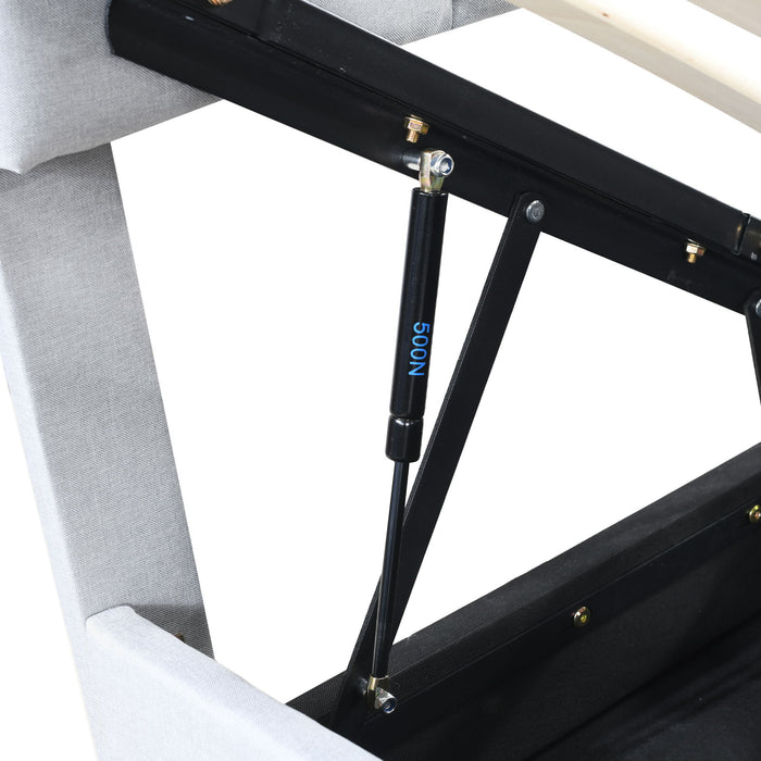 Upholstered Platform Bed With A Hydraulic Storage System